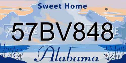57BV848 Alabama License Plate