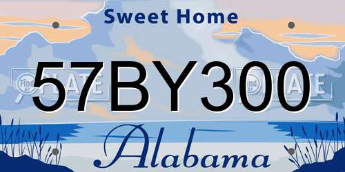 57BY300 Alabama License Plate