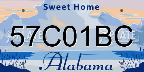 57C01BC Alabama License Plate