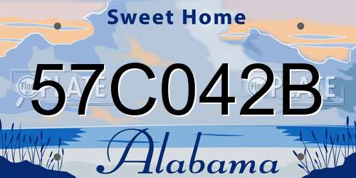 57C042B Alabama License Plate