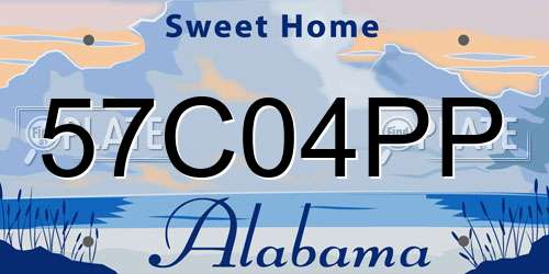 57C04PP Alabama License Plate