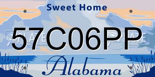 57C06PP Alabama License Plate