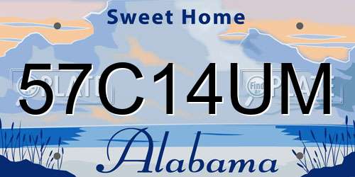 57C14UM Alabama License Plate