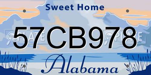 57CB978 Alabama License Plate
