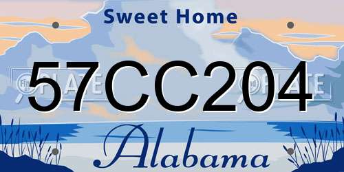57CC204 Alabama License Plate