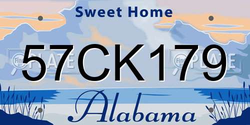 57CK179 Alabama License Plate