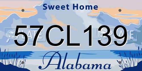 57CL139 Alabama License Plate