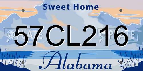 57CL216 Alabama License Plate