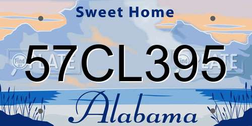 57CL395 Alabama License Plate
