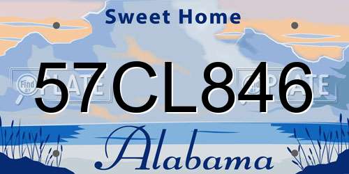 57CL846 Alabama License Plate