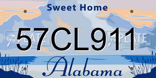 57CL911 Alabama License Plate