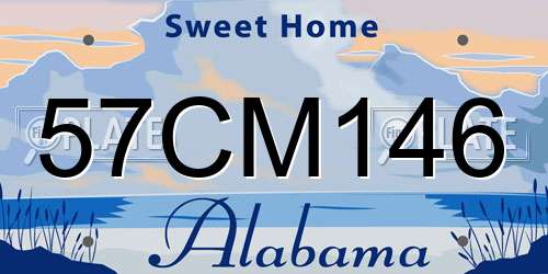 57CM146 Alabama License Plate