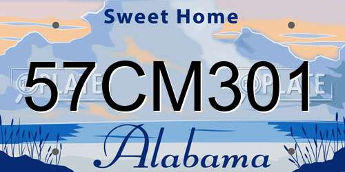 57CM301 Alabama License Plate