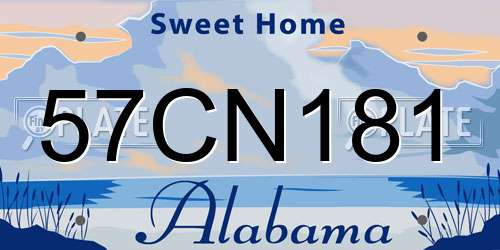 57CN181 Alabama License Plate