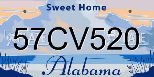 57CV520 Alabama License Plate
