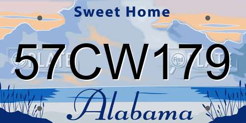 57CW179 Alabama License Plate