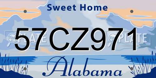 57CZ971 Alabama License Plate