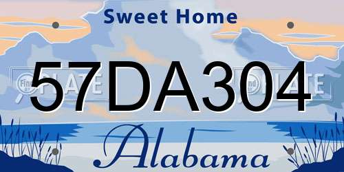 57DA304 Alabama License Plate
