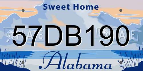 57DB190 Alabama License Plate