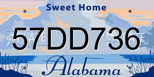 57DD736 Alabama License Plate