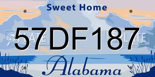 57DF187 Alabama License Plate