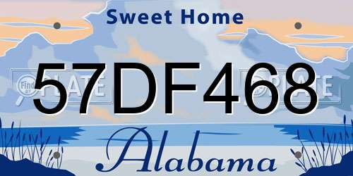 57DF468 Alabama License Plate