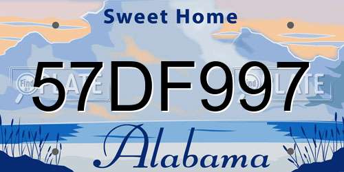 57DF997 Alabama License Plate