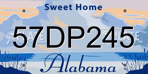 57DP245 Alabama License Plate