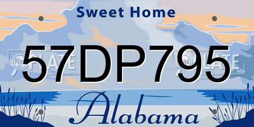 57DP795 Alabama License Plate