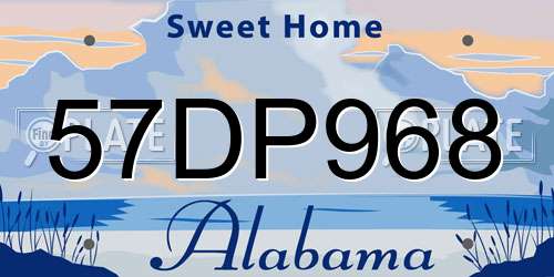 57DP968 Alabama License Plate