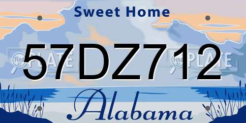 57DZ712 Alabama License Plate