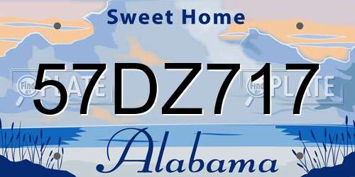57DZ717 Alabama License Plate