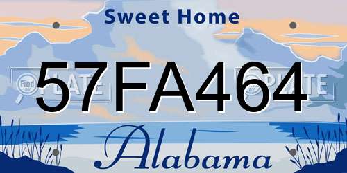 57FA464 Alabama License Plate