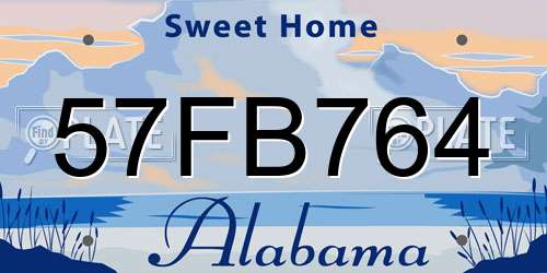 57FB764 Alabama License Plate