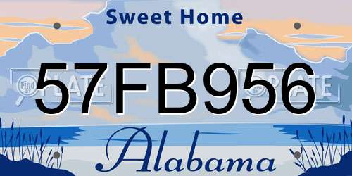 57FB956 Alabama License Plate