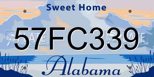 57FC339 Alabama License Plate