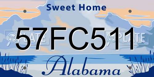 57FC511 Alabama License Plate