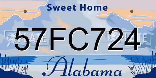 57FC724 Alabama License Plate