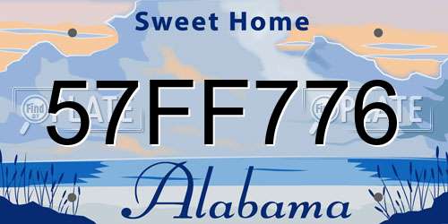 57FF776 Alabama License Plate