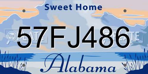 57FJ486 Alabama License Plate