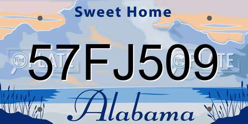 57FJ509 Alabama License Plate