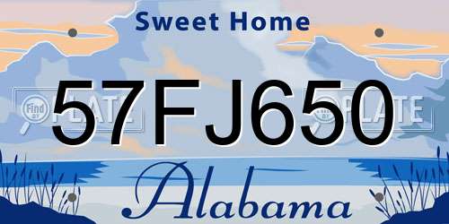 57FJ650 Alabama License Plate
