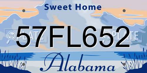 57FL652 Alabama License Plate