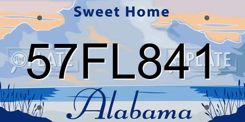 57FL841 Alabama License Plate