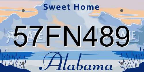 57FN489 Alabama License Plate