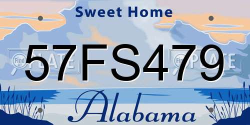 57FS479 Alabama License Plate