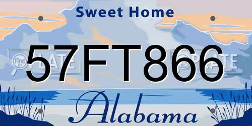 57FT866 Alabama License Plate