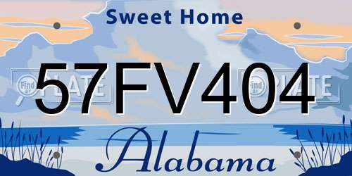 57FV404 Alabama License Plate