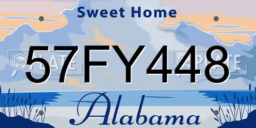 57FY448 Alabama License Plate