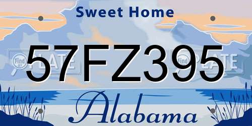 57FZ395 Alabama License Plate